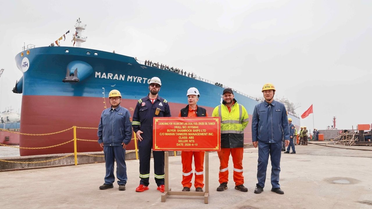 Launching ceremony of Maran Myrto vessel.