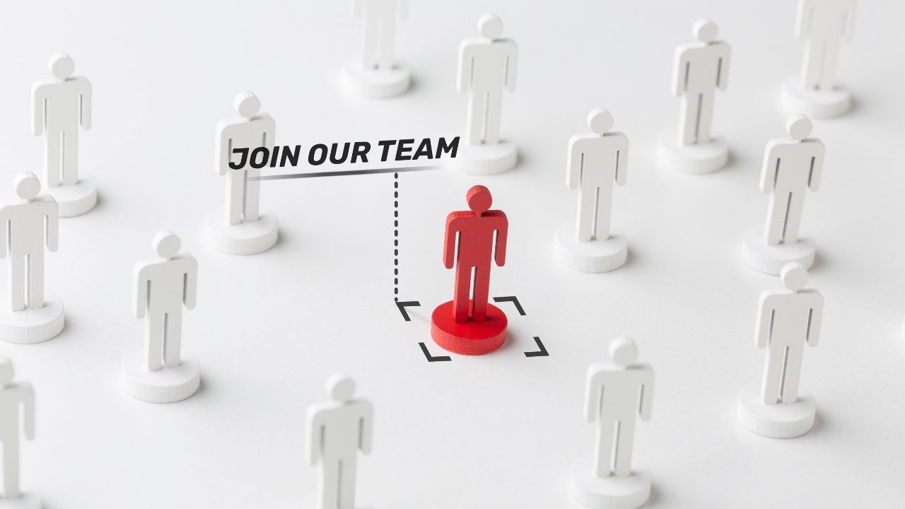 Hiring concept with highlighted candidate.