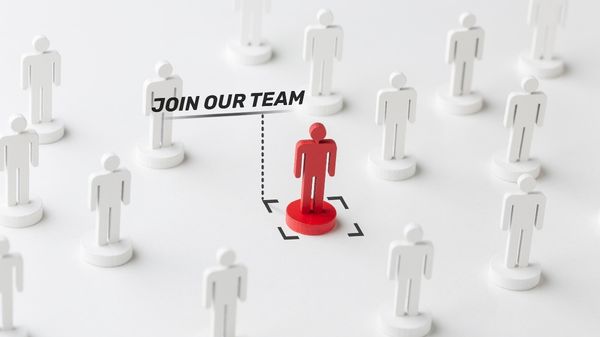 Hiring concept with highlighted candidate.