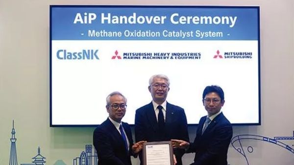 AiP handover ceremony for methane oxidation catalyst system.