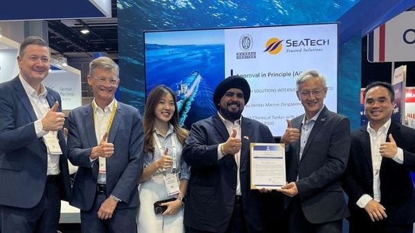 AiP handover ceremony for two next-generation 80m tanker designs.