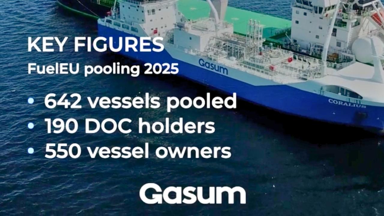 Gasum FuelEU pooling 2025 figures.