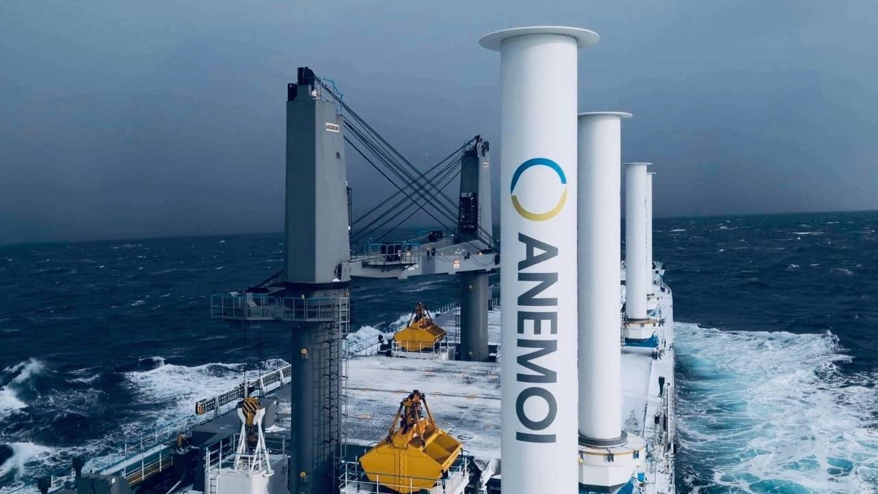 M/V Afros vessel with Anemoi rotor sails.