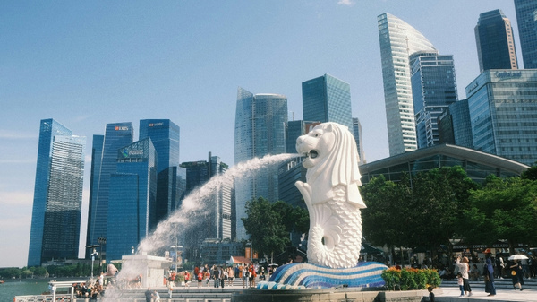 Merlion statue in Singapore.