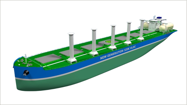 325,000-dwt Newcastlemax vessel render.