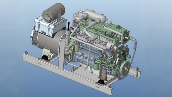 Illustration of a high-speed dual-fuel engine.