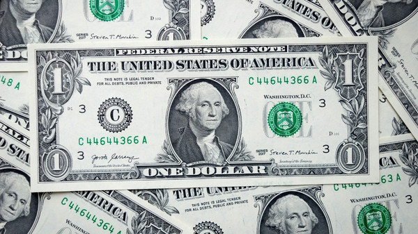 US dollar banknotes.