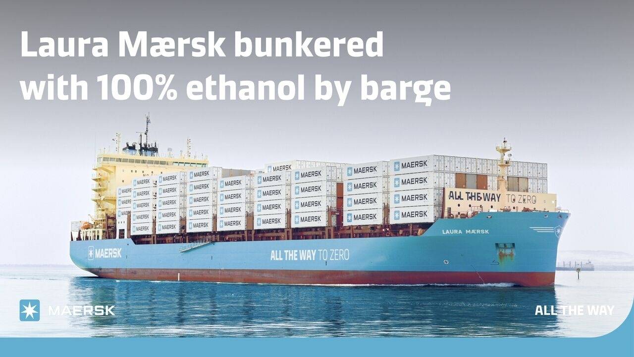 Laura Maersk ethanol bunkering graphic.