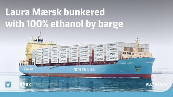 Laura Maersk ethanol bunkering graphic.