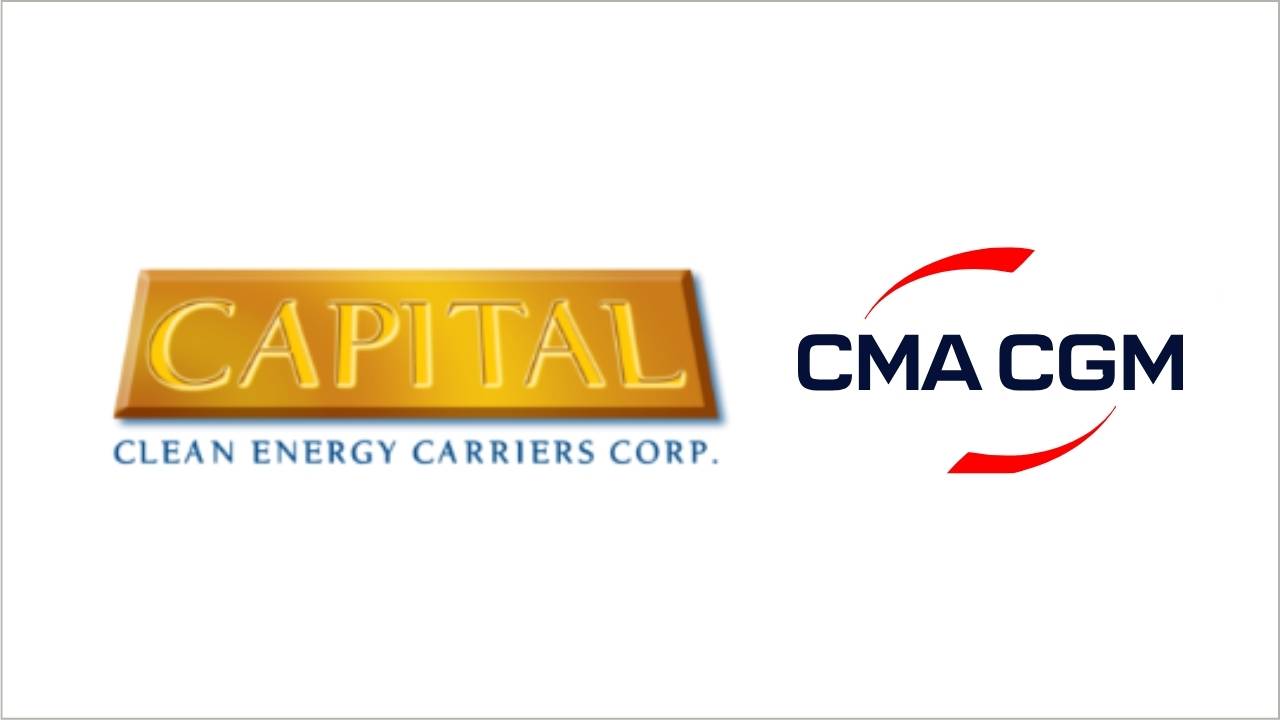 Capital Clean Energy Carriers Corp. (CCEC) and CMA CGM logos.