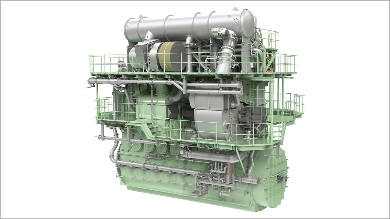 Everllence B&W S60ME-C10.5-GI-EcoEGR engine render.