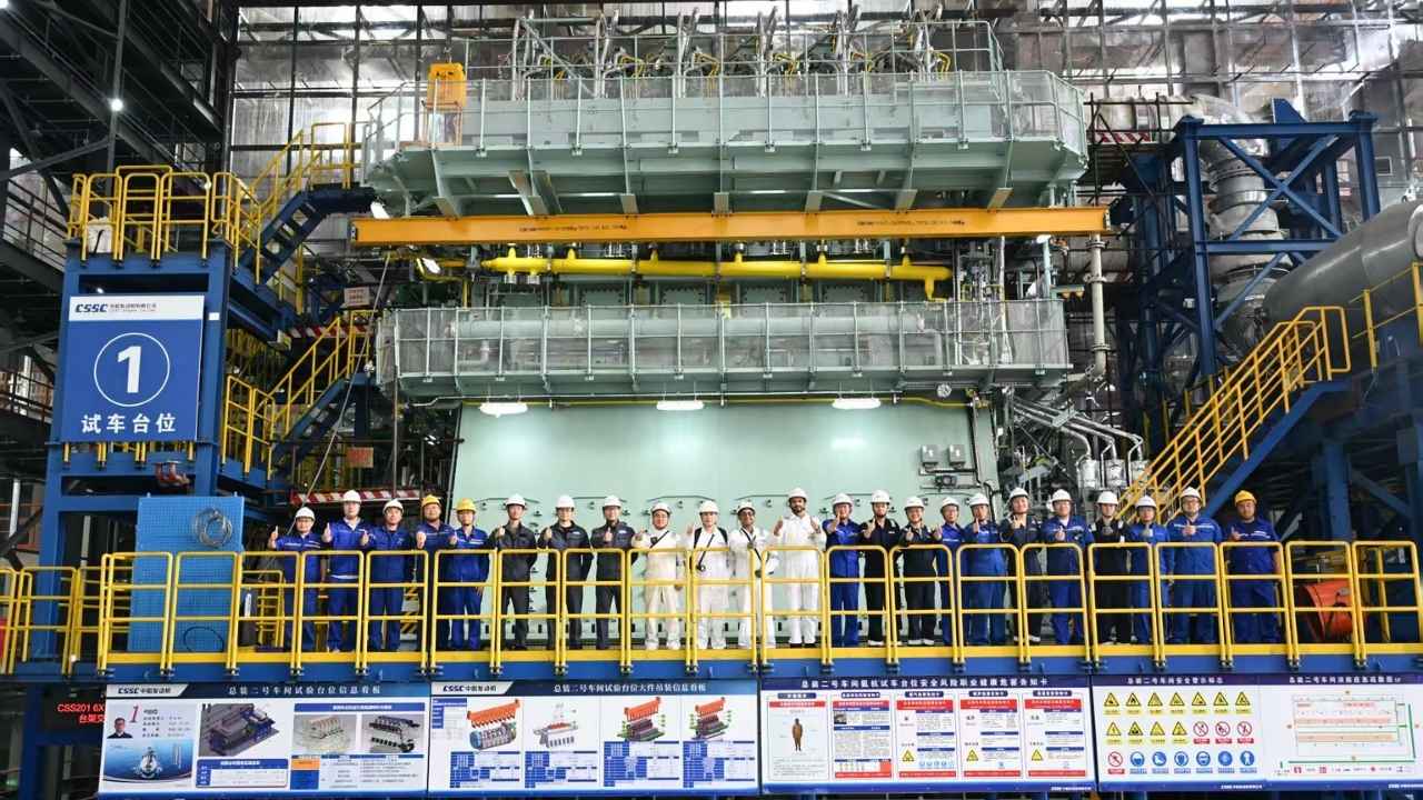 Factory acceptance test (FAT) for X72DF-A ammonia engine.