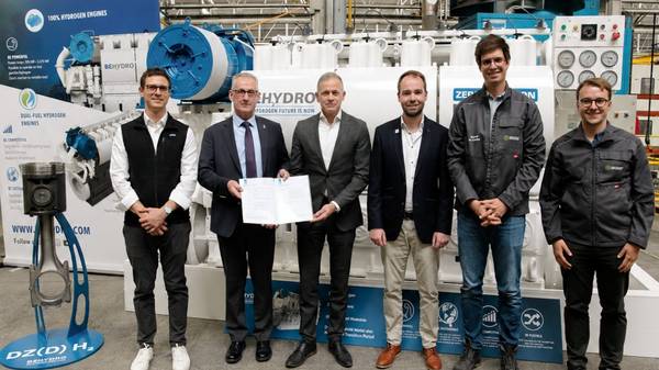 Lloyd's Register grants approval for BeHydro hydrogen engine.