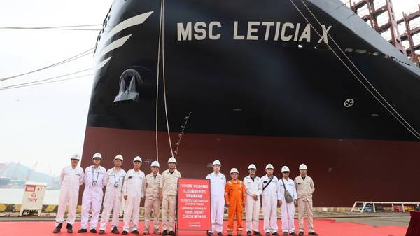 Launching ceremony of MSC Leticia X vessel.