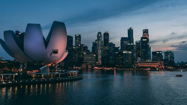 Singapore skyline.