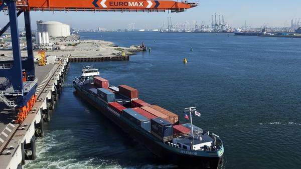 Barge at Euromax terminal.
