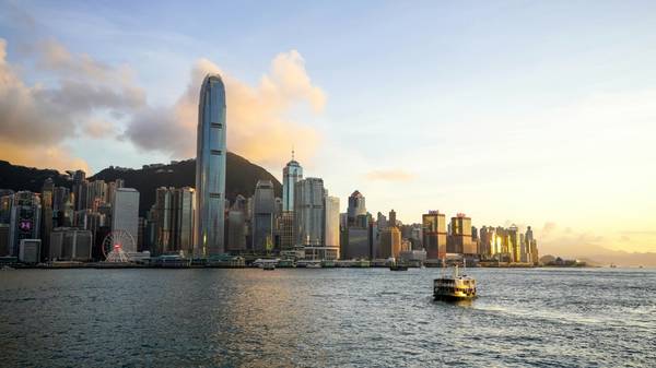 Hong Kong skyline.