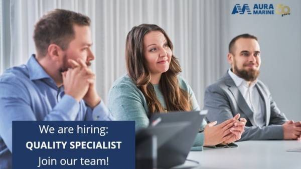 Auramarine quality specialist hiring announcement.