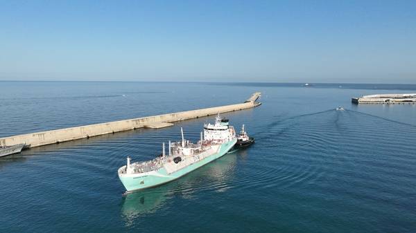 Green Pearl vessel at Port of Civitavecchia.