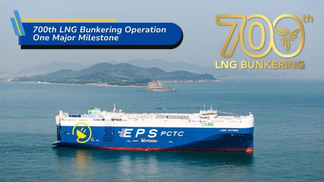 Lake Victoria 700th LNG bunkering operation graphic.