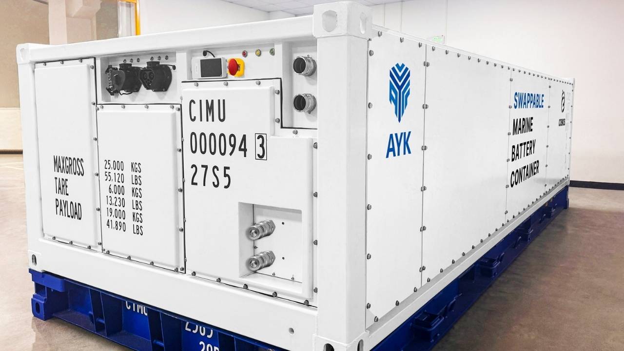 Marine battery container.
