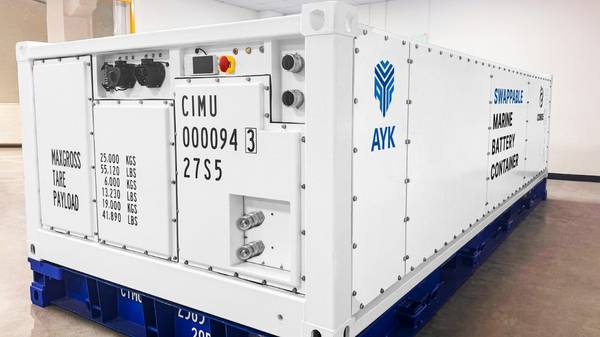 Marine battery container.