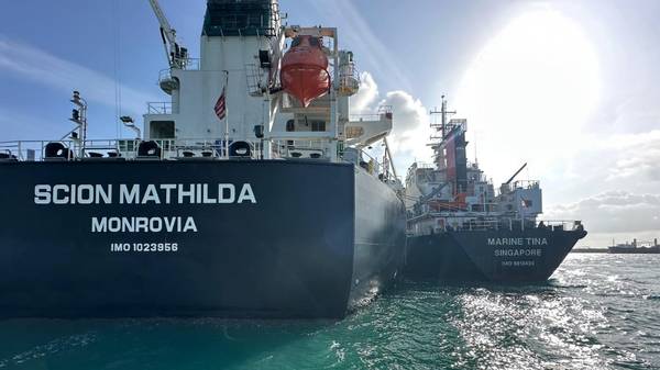 Marine Tina ship-to-ship (STS) bunkering operation