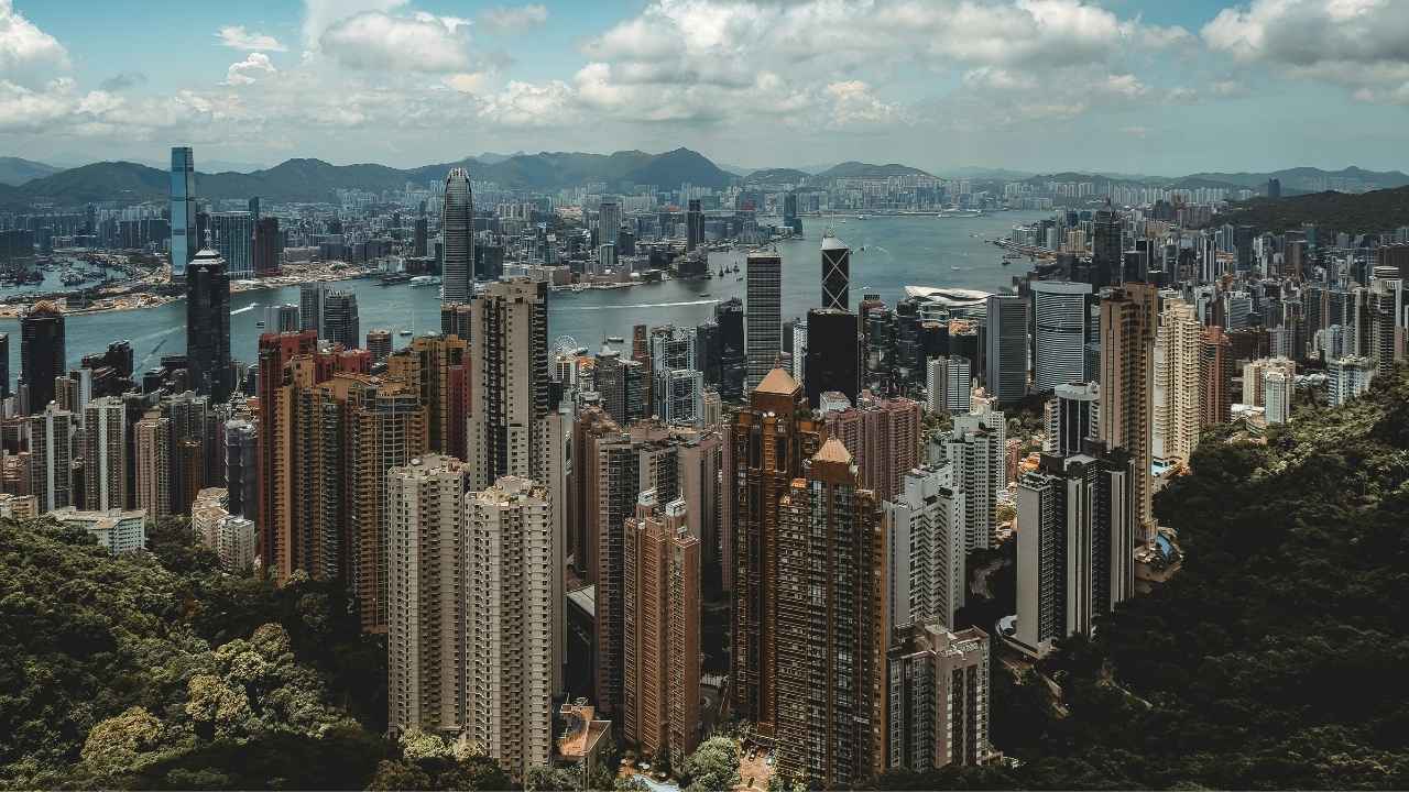 Hong Kong skyline.