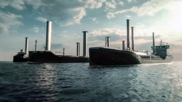 Vessels equipped with K-Sail render.