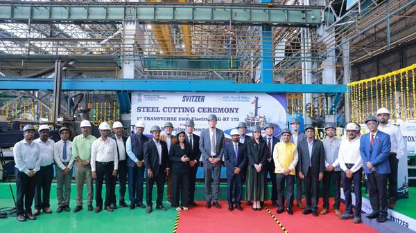 Steel-cutting ceremony for TRAnsverse 2600e vessels.