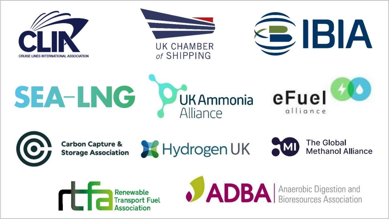 UK alternative maritime fuels coalition logos.
