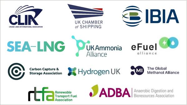 UK alternative maritime fuels coalition logos.
