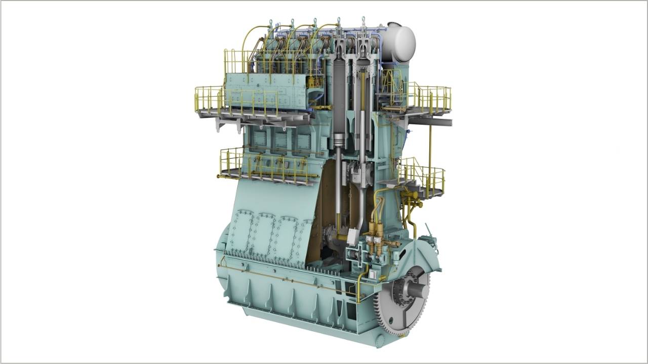 WinGD X72DF-ME engine render.