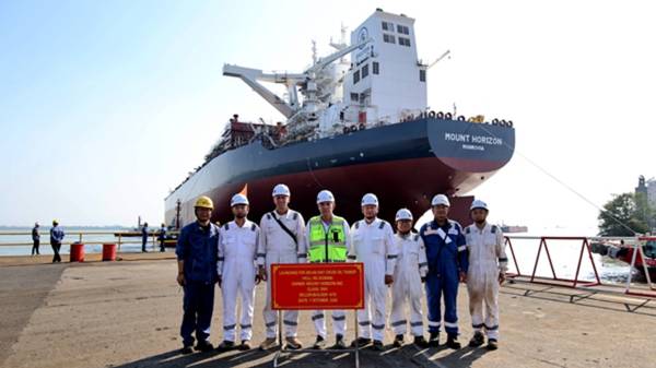 Launching ceremony of vessel with builder's hull no. 0330006.