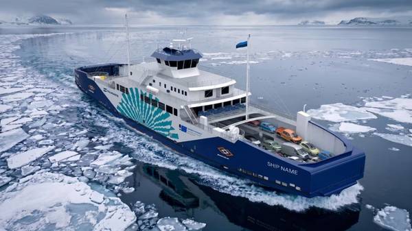 Estonia's fully-electric ferry render.