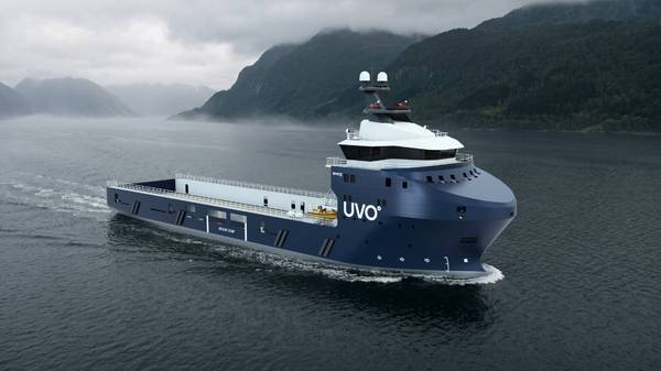 Platform supply vessel (PSV) render.