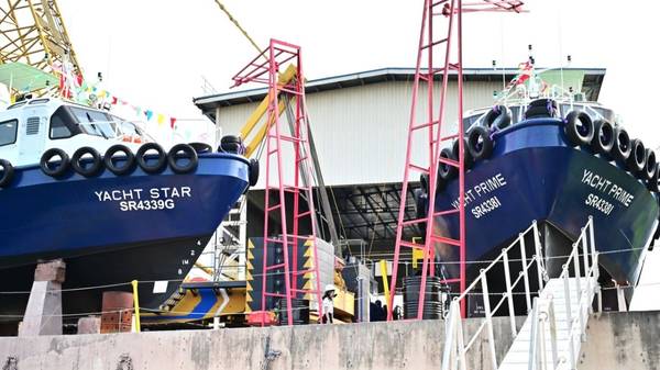 Launching ceremony of Yacht Prime and Yacht Star.
