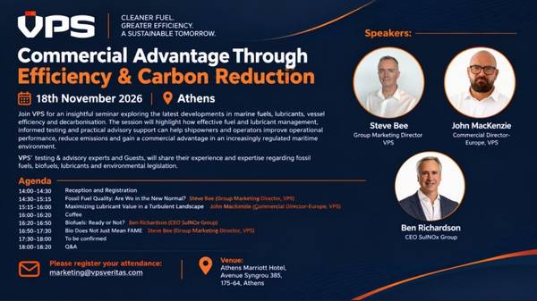VPS Carbon Reduction seminar in Athens graphic.
