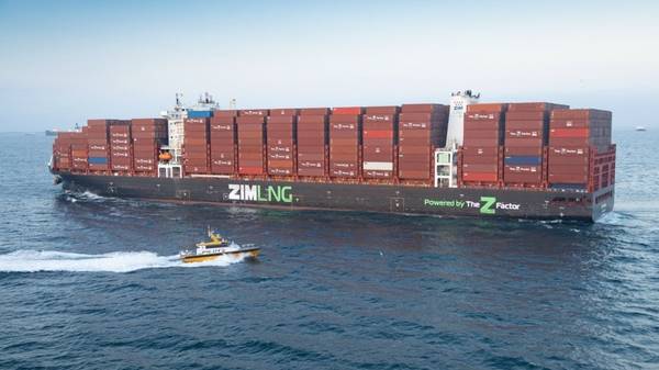 ZIM LNG container vessel.